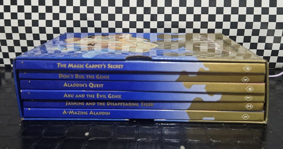 Aladdin Six New Adventure Book (Category: Storybooks) located in Rizal. Submitted by cherry_garcia (Listing ID 1346991785, Image 1). Description: Mode of Payment : G-Cash/Paymaya Mode of Delivery : Lalamove/Grab/LBC Location : Filinvest East Marcos Highway Cainta, Rizal.