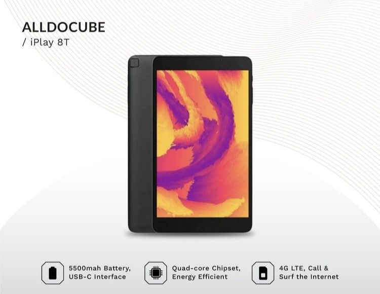 Alldocube Iplay 8T T802 (Category: Android) located in Quezon City. Submitted by woofnfloofph (Listing ID 1346986201, Image 1). Description: NOTES used only 3 days. NO BOX COMES WITH GENERIC TYPE C CHARGERS Open featured media in gallery view About Description Get a pocket 4G tablet with the Alldocube iPlay 8T T802! Featuring a vibrant HD IPS display, you get nice viewing angles and exceptional image quality, especially when coupled with the devi