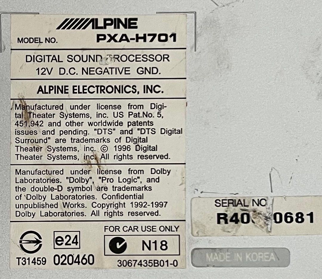 Alpine Mobile Media Station Head Unit Digital Sound Processor DSP ...