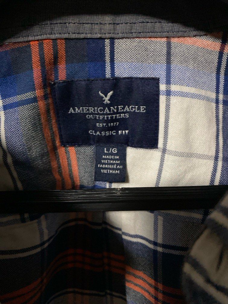 American Eagle Plaid Long Sleeve Shirt (Category: Formal Shirts) located in Manila. Submitted by nikko__ (Listing ID 1346878933, Image 2). Description: I'm selling my dress shirt that's in great condition, just seldomly worn and has been stuck in my closet for a while. It’s well-maintained and has no issues, just needs a wash since it’s been sitting unused for some time. In excellent condition, no wear or damage Seldomly used, mostly just hanging