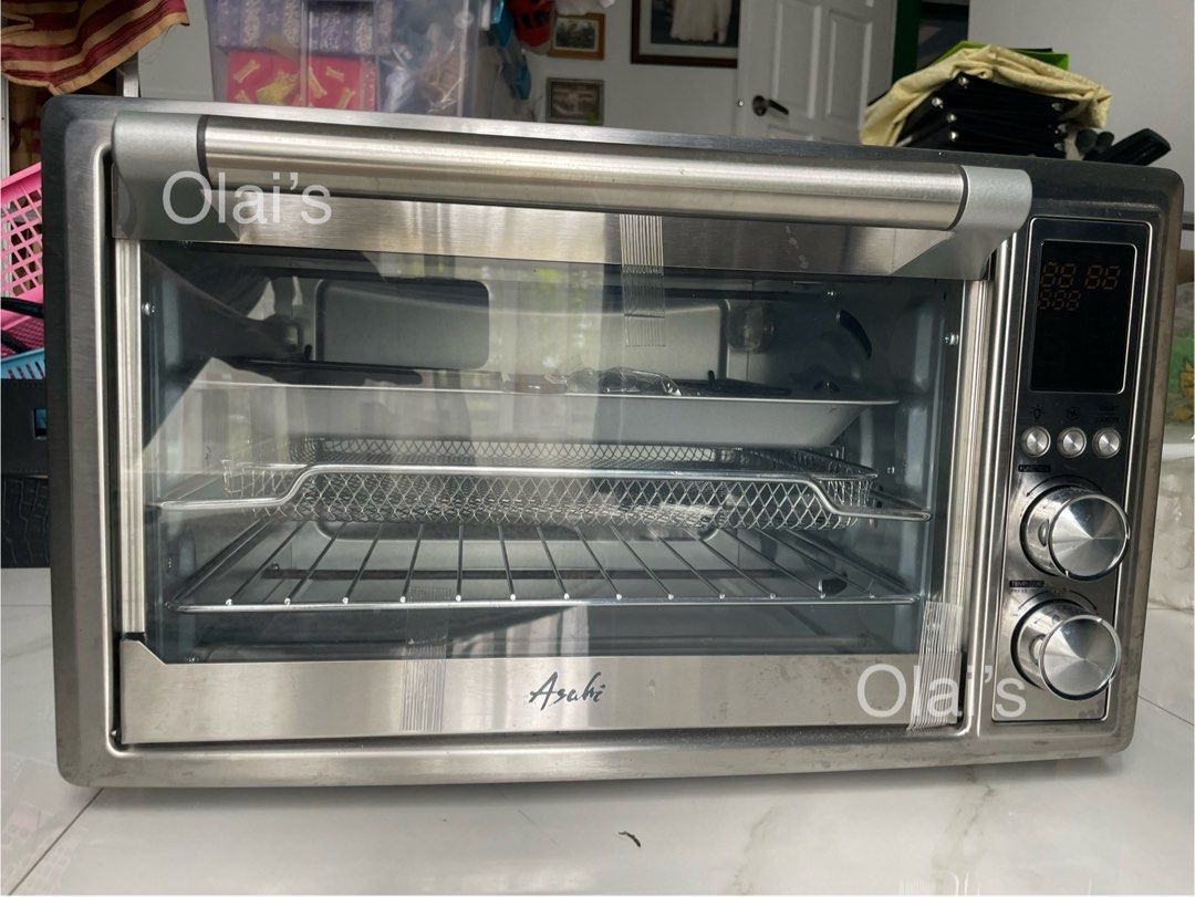 Asahi 8-in-1 airfryer oven (Category: Ovens & Toasters) located in Antipolo. Submitted by ruadhbree (Listing ID 1346889919, Image 1). Description: Asahi 8-in-1 airfryer oven for sale (OT-3012) Unused but box has been disposed Original price: Php7650 Selling price: Php6000 Location: Lower Antipolo near Sta. Lucia East Grand Mall Payment upon pick up at seller’s location MoP: Gcash, Maya, bank transfer Dimensions (according to Asahi website): 51.5 