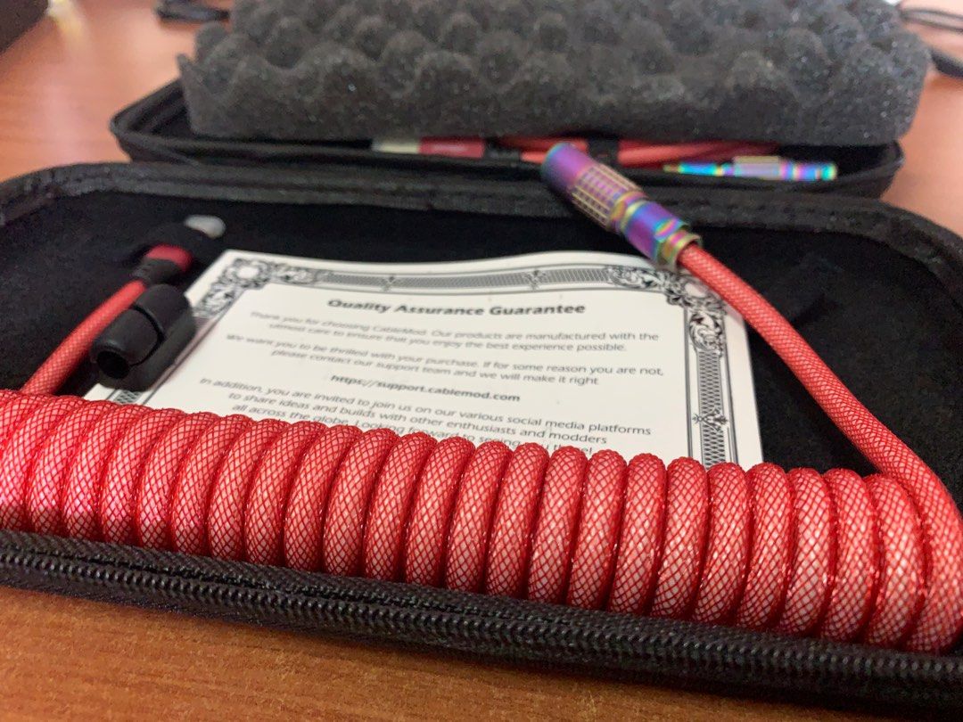 Cablemod cable (Category: Computer Keyboard) located in Singapore. Submitted by clearmystuffthanks (Listing ID 1346959867, Image 2). Description: Configuration link: https://custom.cablemod.com/kbc:1b68c4da599b Worth $136 usd online. With LEMO connector and Cerakote coating. RFS: using other cables Can nego if fast deal or convenient location..