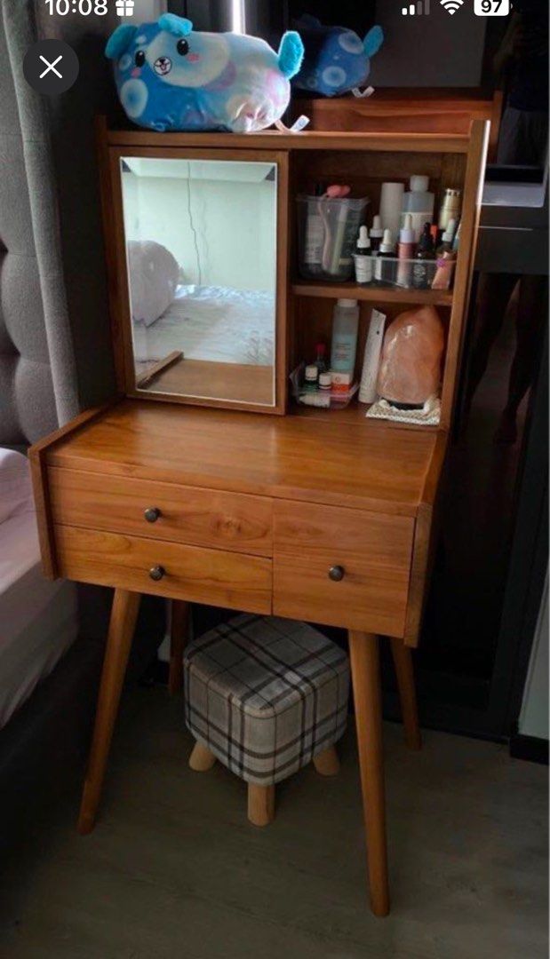 Dressing Table (Category: Shelves, Cabinets & Racks) located in Singapore. Submitted by nxc00 (Listing ID 1347035926, Image 1). Description: Lightly Used Dressing Table Pure Good Wood with no chemical smell Retail more than $750 Slightly negotiable .
