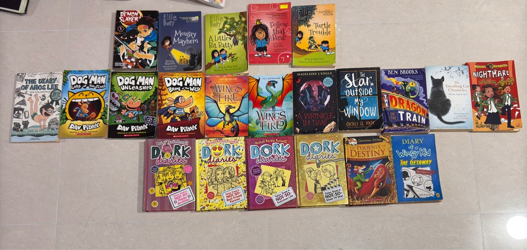 Ellie belly + Dork Diaries + Dog Man+ Wings of Fire, Hobbies & Toys