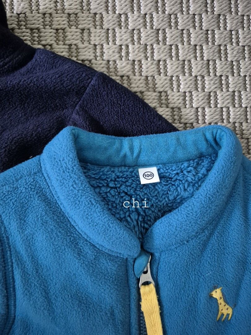 Fleece jacket and vest for kids (Category: Babies & Kids Fashion) located in Marikina City. Submitted by chichers (Listing ID 1346930205, Image 2). Description: Fleece jacket vest brand unknown fits 1-2yo php300 each; php550 for both shipping via lalamove or jnt.