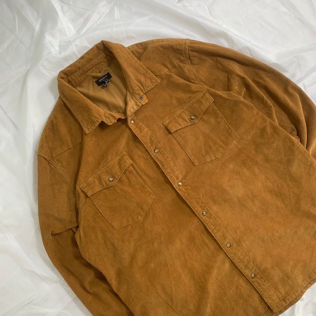 Forever 21 Corduroy Jacket (Not Thrifted) (Category: Coats, Jackets and Outerwear) located in Quezon City. Submitted by _daviddpintoo (Listing ID 1347013999, Image 3). Description: Forever 21 Corduroy Jacket (Not Thrifted) Length: 30 inches Width: 24 inches Excellent Condition Model’s Height: 5’9 Model’s Weight: 61kg Mine: 500.