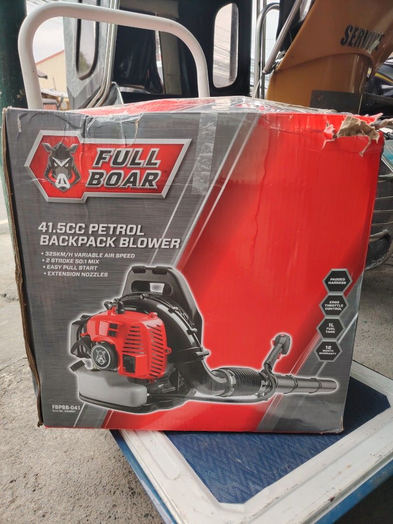 Gasoline bag pack blower (Category: Construction Tools & Equipment) located in Malolos. Submitted by axe23 (Listing ID 1347061409, Image 2). Description: Bagpack gasoline blower 41.5cc gasoline engine 2 stroke 900 m3/hr air volume 325 km/h Variable air speed Easy pull start Extension nozzle Surplus tools from Australia Actual photo posted Item tested and working properly.