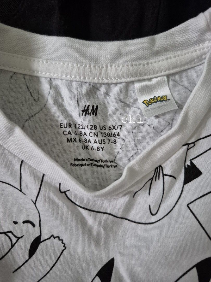 H&M Pikachu shirt 6-7yo (Category: Babies & Kids Fashion) located in Marikina City. Submitted by chichers (Listing ID 1346903939, Image 2). Description: php600 for Pikachu shirt (brand new). must buy with uniqlo size 120 black shirt (like new) rfs: bought wrong size shipping via lalamove or jnt.