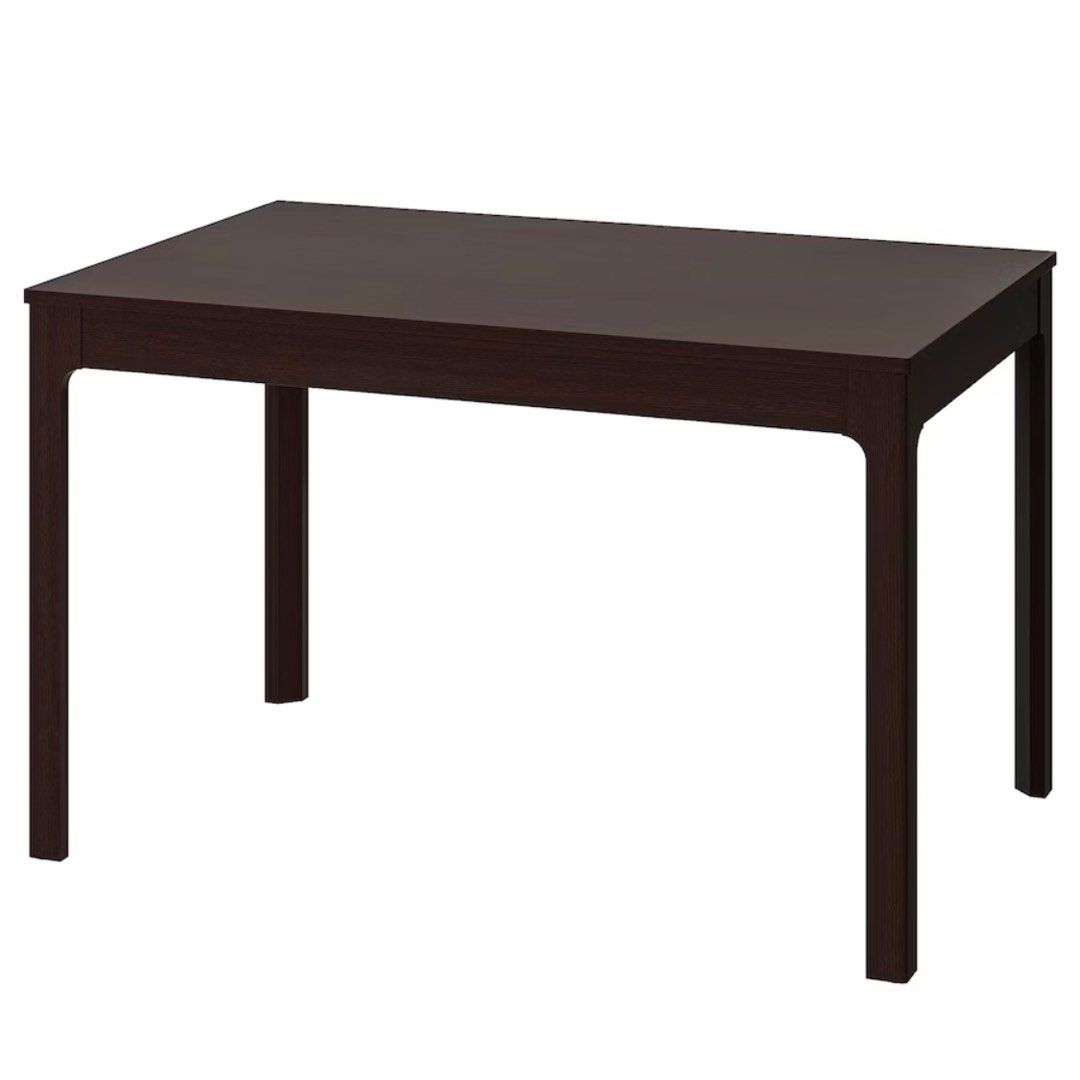 IKEA Extendable Dining Table (Category: Tables & Sets) located in Singapore. Submitted by mtw119 (Listing ID 1346881521, Image 1). Description: IKEA As-is Ekedalen, dark brown, one of the legs slightly chipped (see photo) .