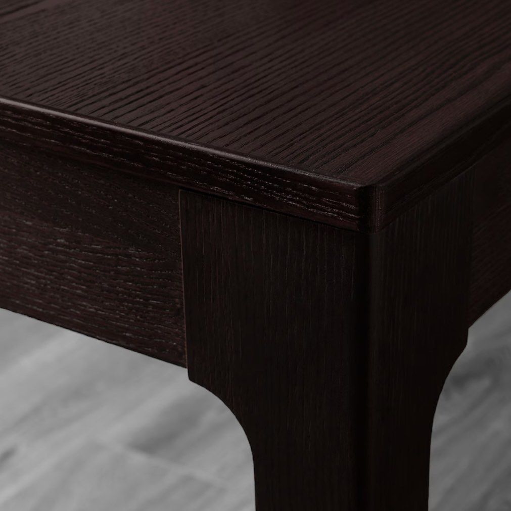 IKEA Extendable Dining Table (Category: Tables & Sets) located in Singapore. Submitted by mtw119 (Listing ID 1346881521, Image 3). Description: IKEA As-is Ekedalen, dark brown, one of the legs slightly chipped (see photo) .