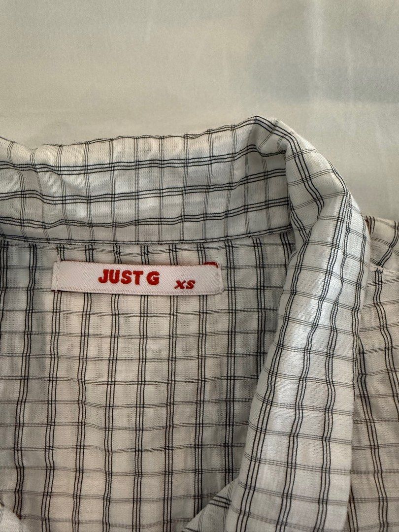 Just G Vintage Blouse with Gingham Pattern (Category: Blouses) located in Cavite. Submitted by yourtita.cola (Listing ID 1346887732, Image 2). Description: - Just G Vintage Style Blouse - Bought this in Alabang Town Center - Brand new and never worn. Just washed and stored - Condition 10/10. Just needs Ironing - Fits XXS-S - Flowy material and breathable. Perfect for layering or wearing on its own.
