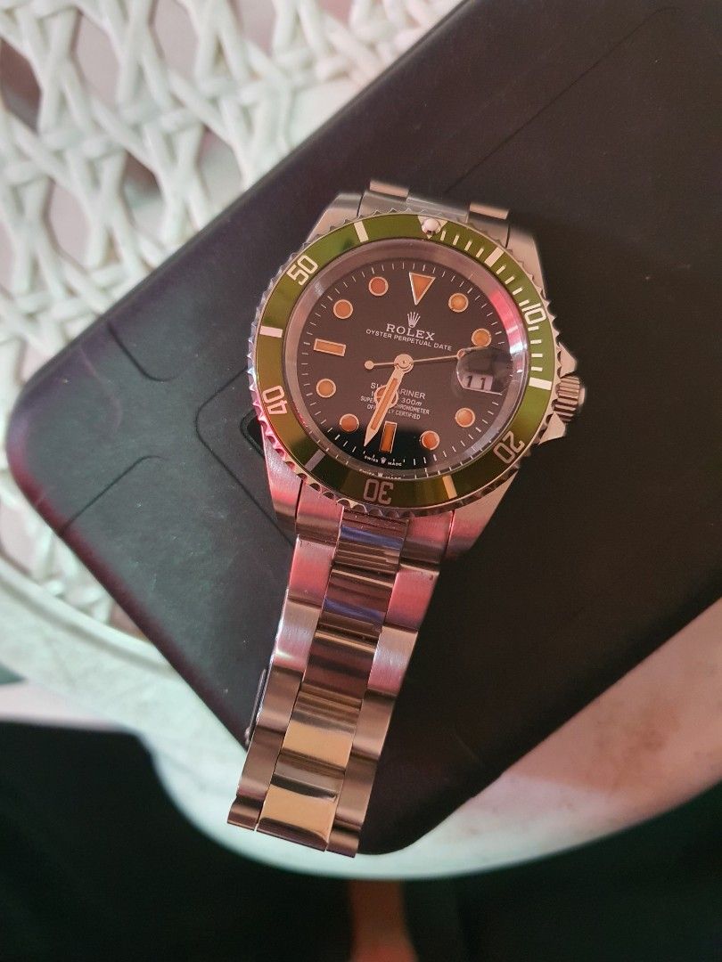 KERMIT SUBMARINER PATINA (Category: Luxury Watches) located in Lapu Lapu. Submitted by watchenthusiast4444 (Listing ID 1343859506, Image 2). Description: MOD WATCH KERMIT SUBMARINER PATINA MOD MIYOTA 8215 MOVEMENT SAPPHIRE CRYSTAL 120CLICK BEZEL.