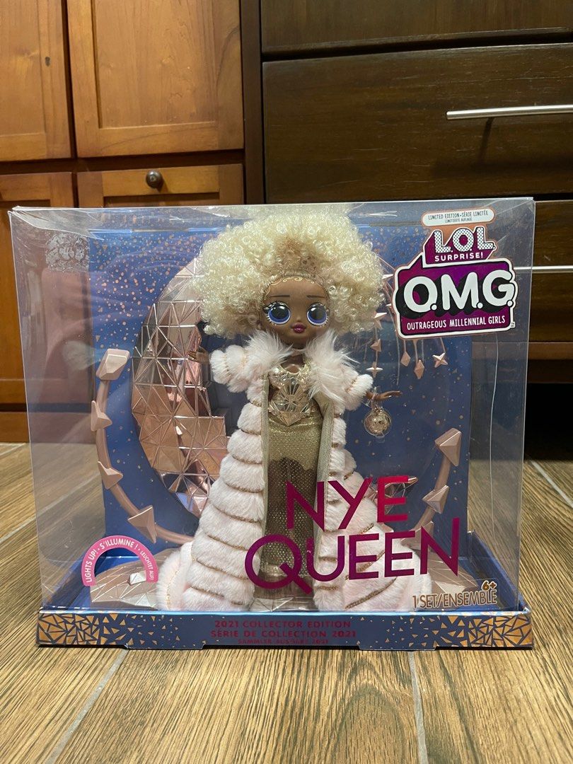 LOL Surprise OMG NYE Queen (Category: Designer & Blind Box Toys) located in Manila. Submitted by khdbons (Listing ID 1347019948, Image 1). Description: Limited edition Brand new and sealed Lights perfectly working Box with minor flaws Shipping via grab/lalamove Sf shouldered by buyer.