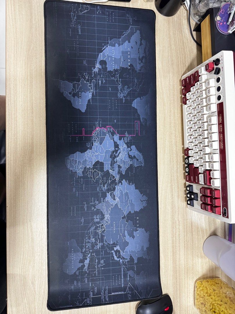 Long Mousepad World Map (Category: Mouse & Mousepads) located in Manila. Submitted by basicstuffmnl (Listing ID 1347042051, Image 1). Description: Used few times only. RFS was gifted a bigger one that better fits my big table.