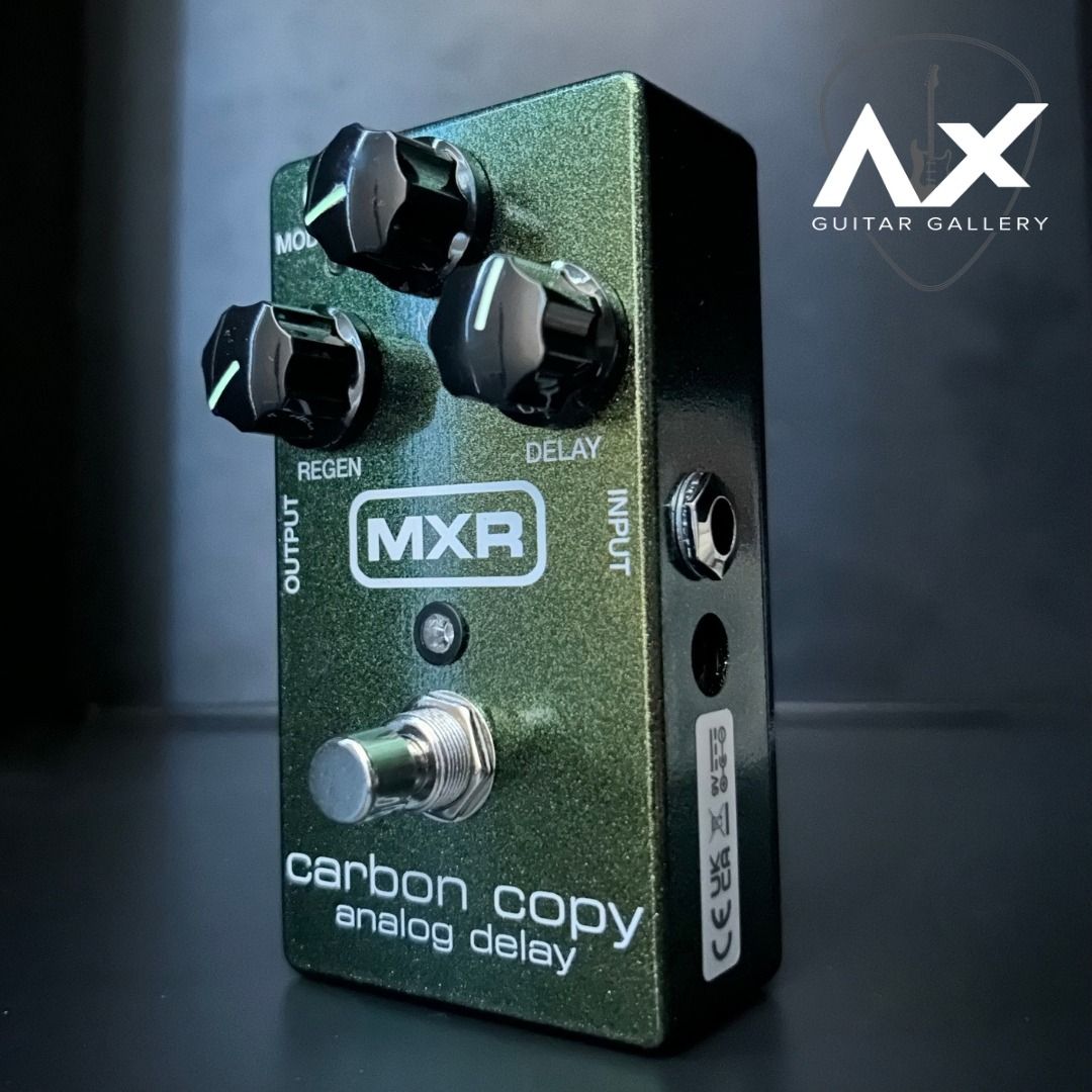MXR M169 Carbon Copy Analog Delay Pedal (Category: Musical Instruments) located in Binmaley. Submitted by axguitargallery (Listing ID 1346978230, Image 2). Description: MXR® CARBON COPY® ANALOG DELAY M169 The Carbon Copy Analog Delay delivers rich, warm bucket-bridgade delay with up to 600ms of delay time and modulation. DESCRIPTION ● 100% analog bucketbrigade technology ● Up to 600ms of delay with switchable modulation ● Internally adjustable mo