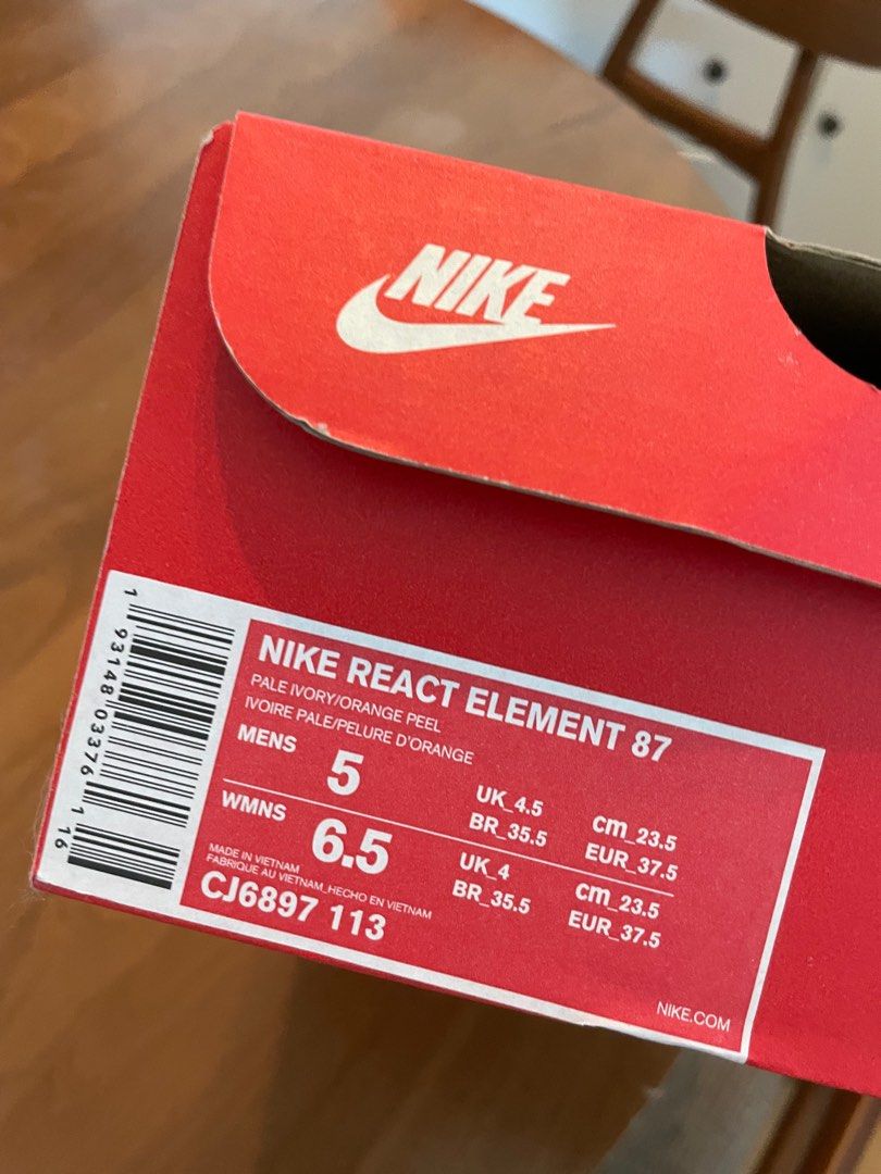 Nike React element 87 （分類：波鞋）位於 Hong Kong。 由 fayepepe 提交（商品編號 1347023033，圖片 3）。簡介： 極新淨 清屋割愛 不議價，可面交或順豐到付。