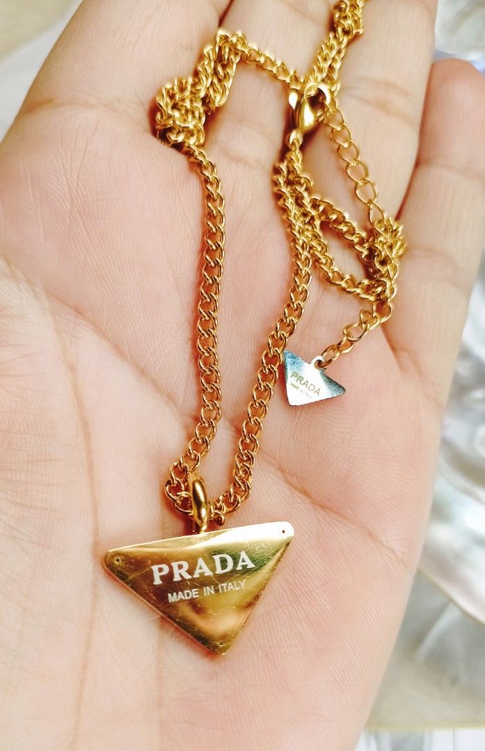 Prada necklace from japan (Category: Luxury Accessories) located in Quezon City. Submitted by liambags (Listing ID 1346883428, Image 3). Description: Prada necklace from japan no flaws with stamp/hallmark with gift box size 18inches adjustable up to 20inches kindly pm me.