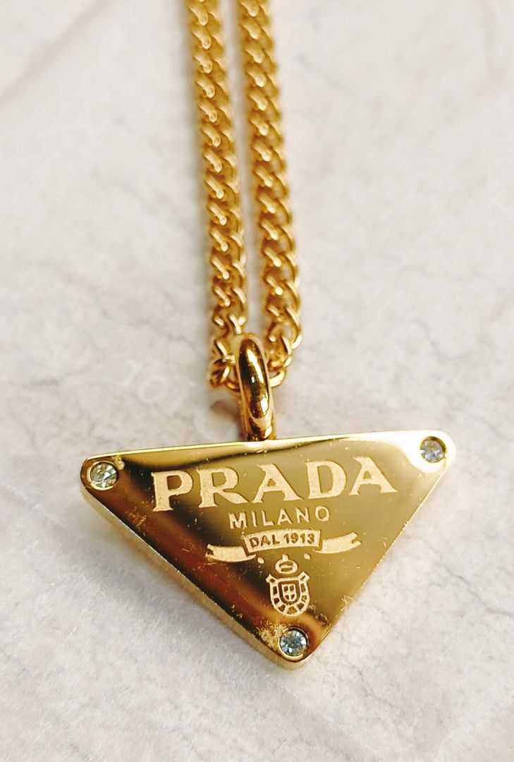 Prada necklace from japan (Category: Luxury Accessories) located in Quezon City. Submitted by liambags (Listing ID 1346883428, Image 2). Description: Prada necklace from japan no flaws with stamp/hallmark with gift box size 18inches adjustable up to 20inches kindly pm me.