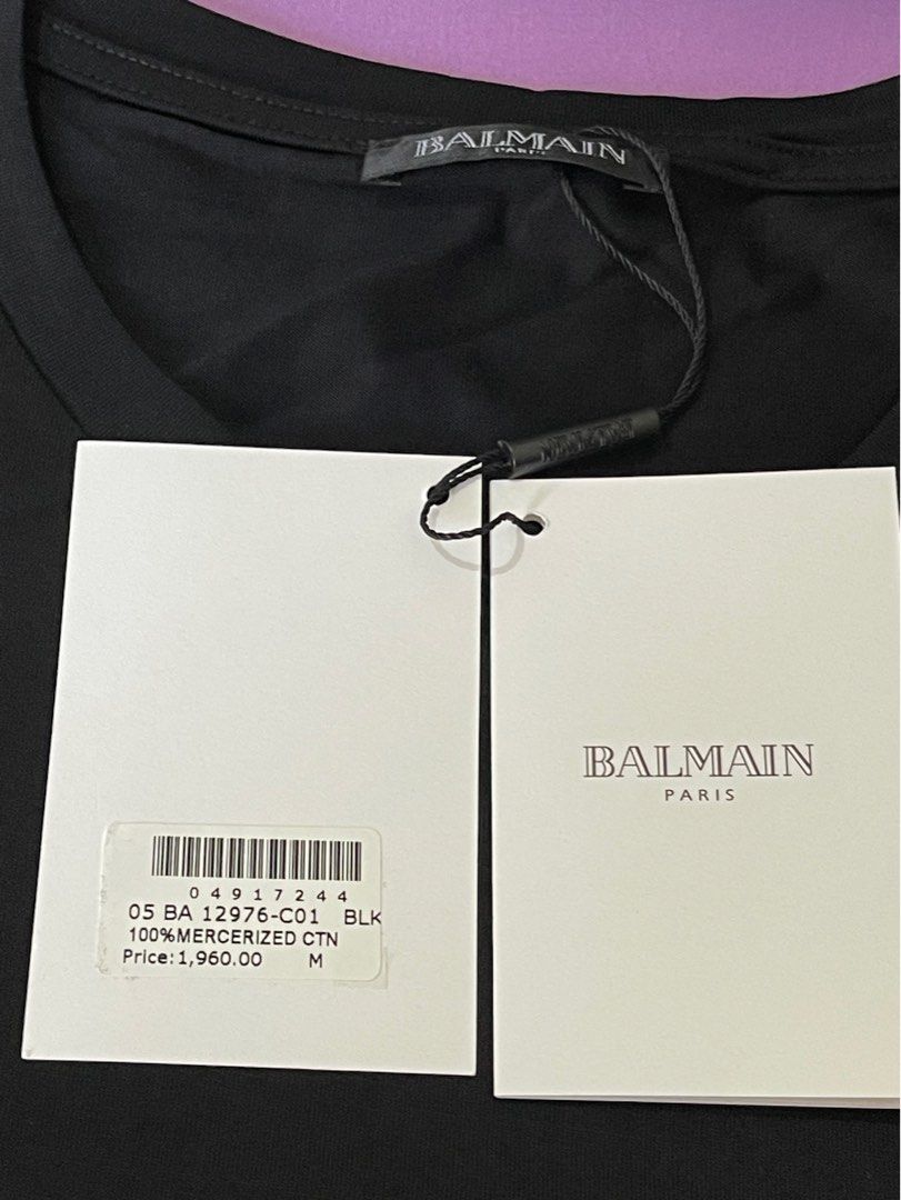 Balmain T-Shirt Black Medium Mens (Category: Luxury Apparel) located in Puerto Princesa. Submitted by eds.raps (Listing ID 1346727435, Image 3). Description: Last price🫶 Black color in Mens Medium size Gamuza logo black Accepting Layaway max 3 shipping from Puerto Princesa City Palawan at buyers’ expense “Discount for bulk buyers”.