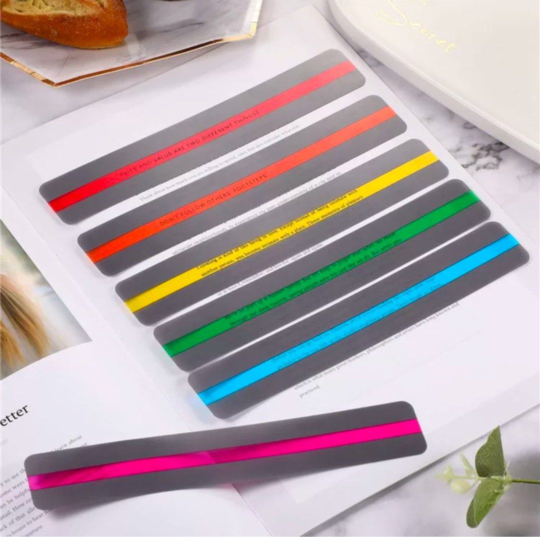 Reading Strips (Category: Other Stationery & Craft) located in Singapore. Submitted by s2hth (Listing ID 1346957846, Image 1). Description: Reading Aid Highlighter Bookmark Reader Reading Strips American Teacher Teaching Aids International school 6 big pieces & 3 small pieces for $9 only.