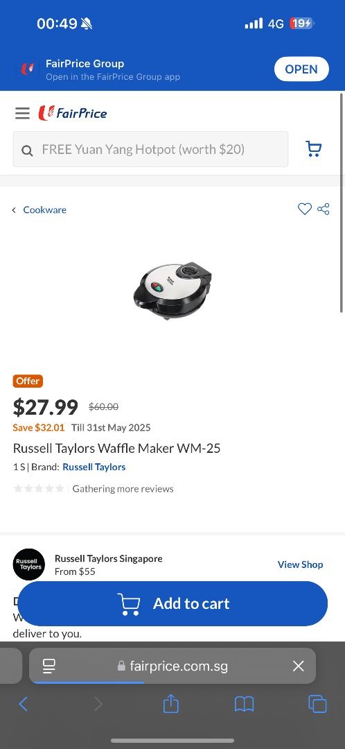 Russel Waffle Maker65074414170626110