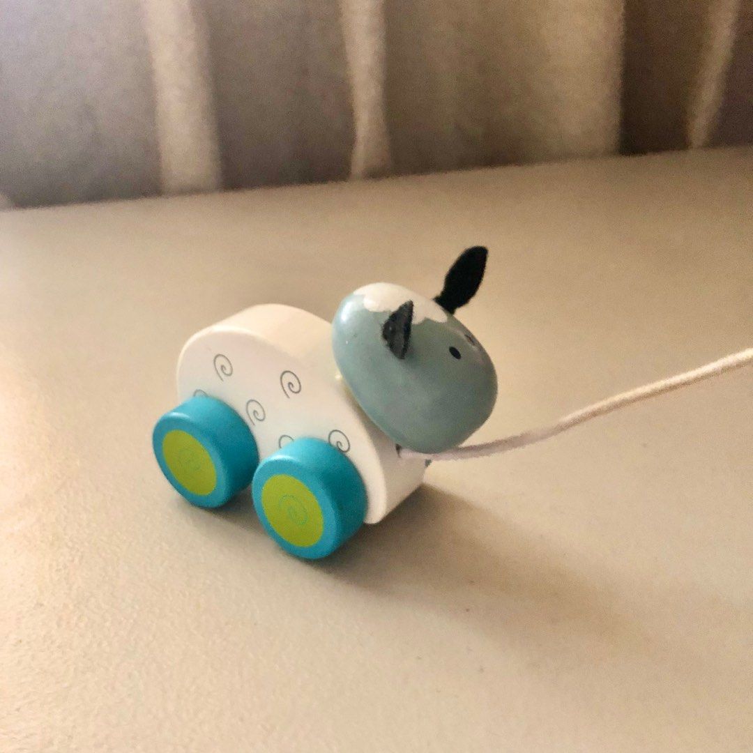 Sheep Wooden Pull Along Toy (Category: Infant Playtime) located in Imus. Submitted by dyelinn (Listing ID 1346899387, Image 1). Description: ✨PRELOVED 🇬🇧 Sheep Pull Along Toy Flaws: Paint chips and scratches .