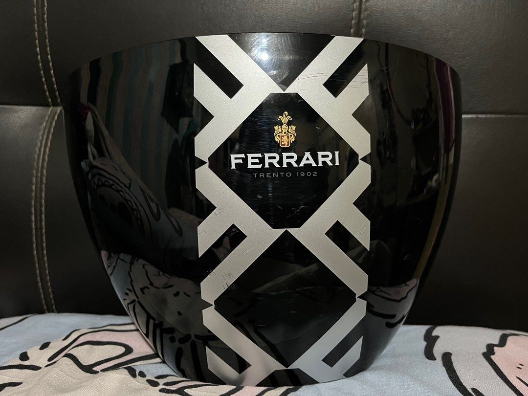 Wine storage ice bucket (Category: Food Organization & Storage) located in Santa Rita. Submitted by ritenianstuff (Listing ID 1347050874, Image 2). Description: Ferrari Rare Authentic ferrari Ice bucket Wine storage Add af 75 GCash payment .
