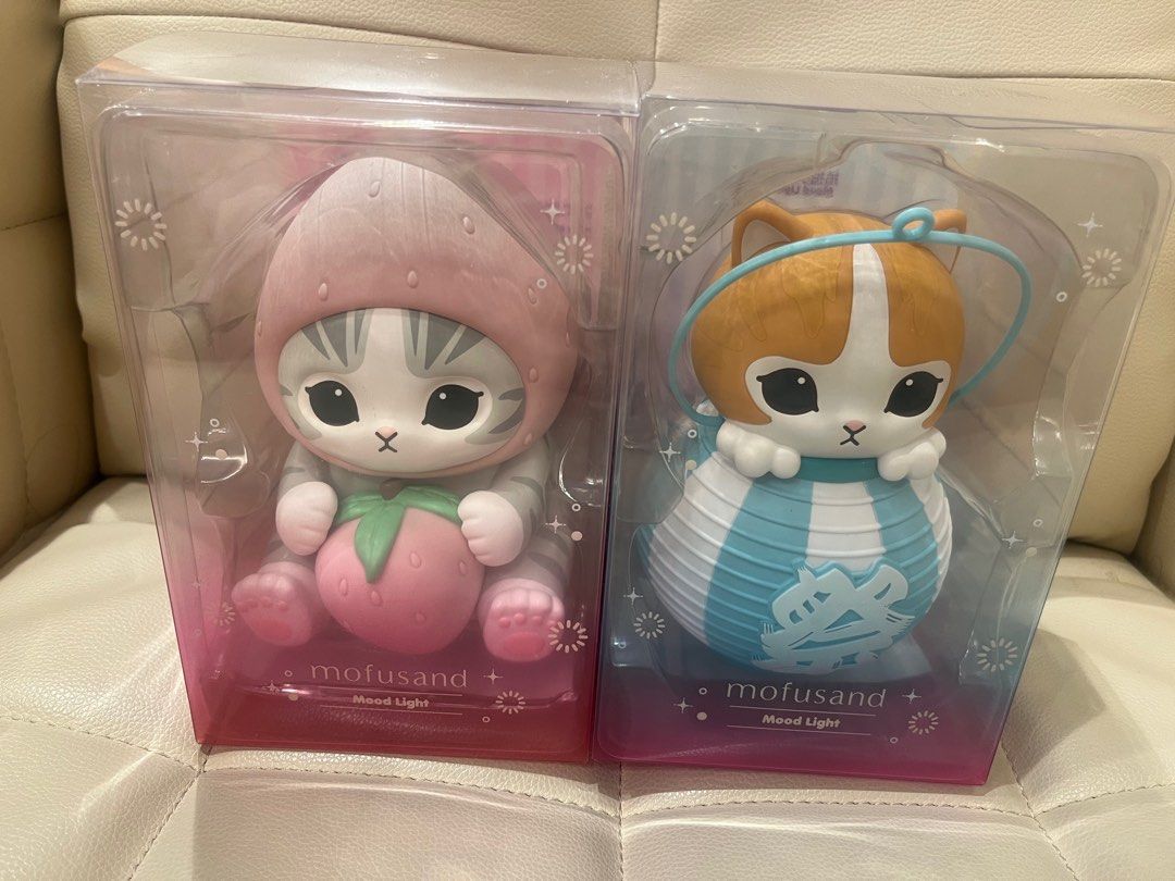 清屋減價］全新7-11 Mofusand粉紅粉藍拍拍小夜燈, 傢俬＆家居, 燈飾及