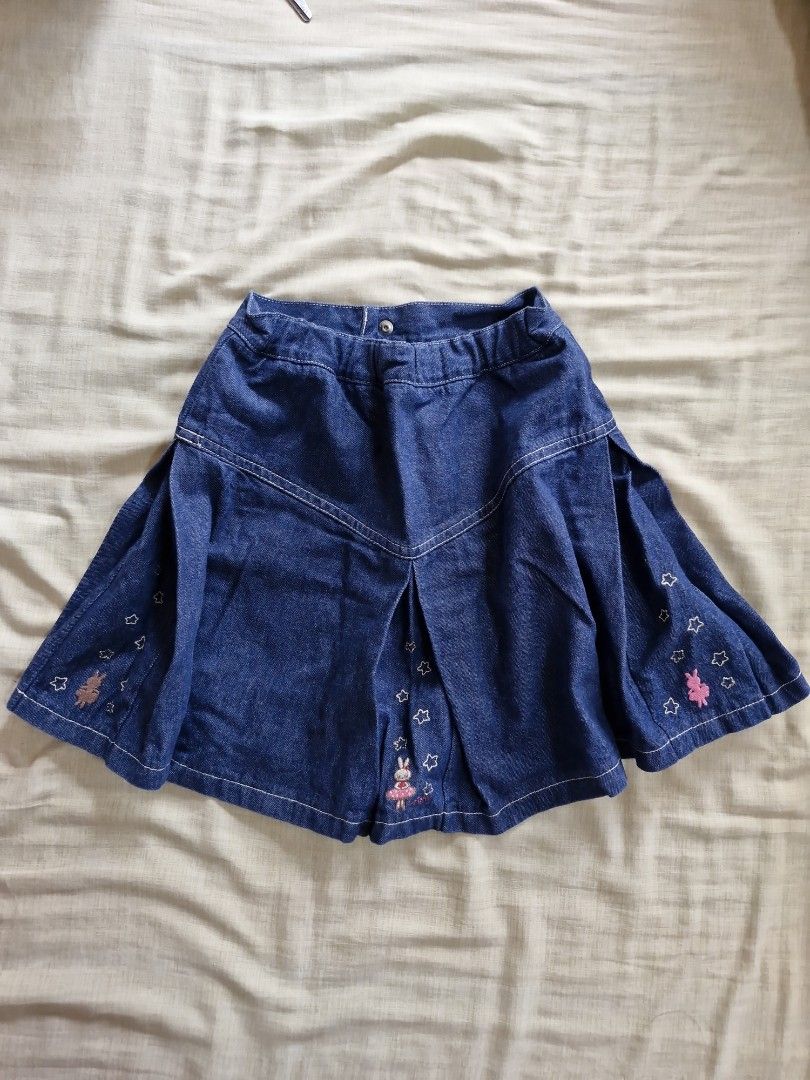 Girls Skirt (Category: Babies & Kids Fashion) located in Manila. Submitted by maialex (Listing ID 1347116990, Image 2). Description: Girls Dark Blue Denim Skirt Size 130 Cute in actual Original Hook/Eye and Zipper work well Garterized Back with waist adjustment.
