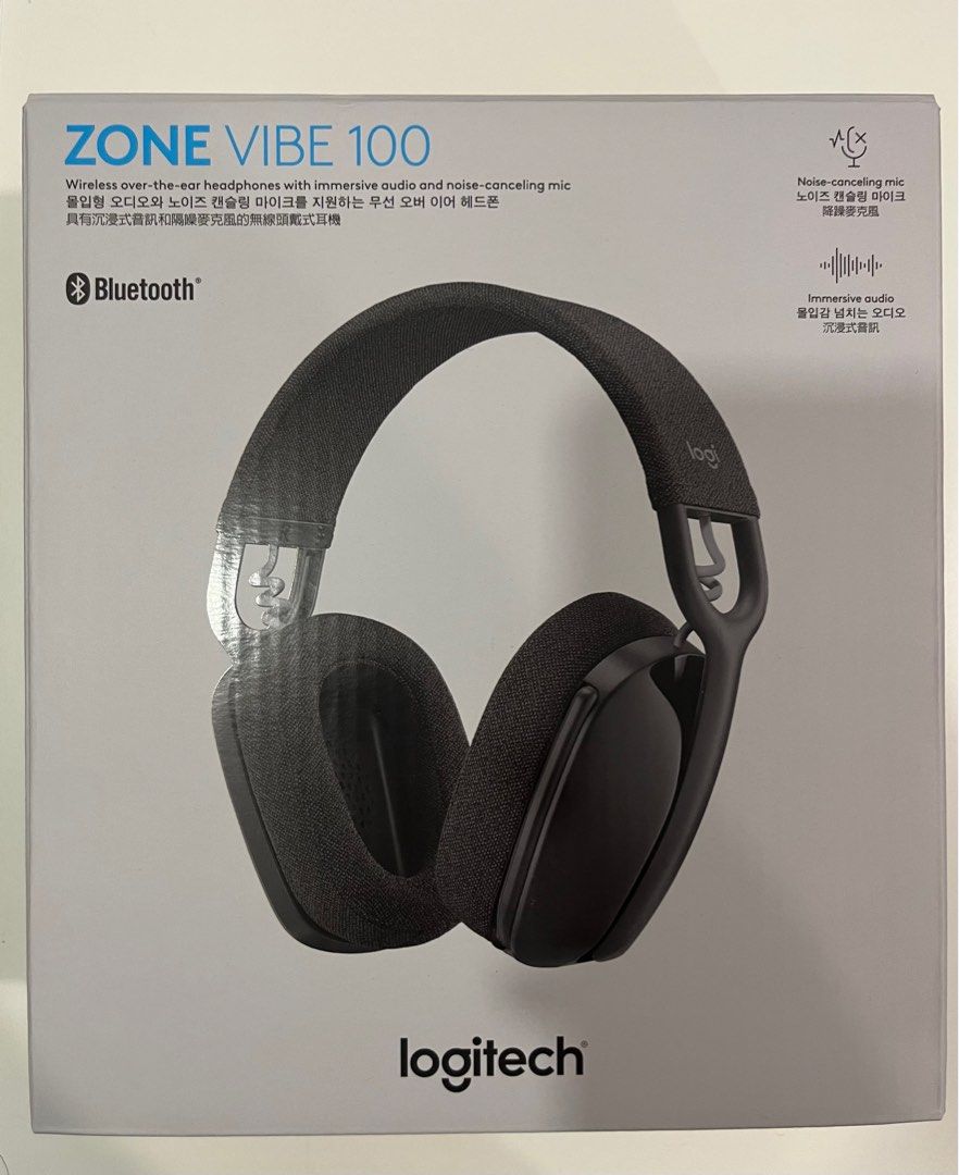 Logitech Zone Vibe 100 Lightweight Wireless Over Ear Headphones with ...