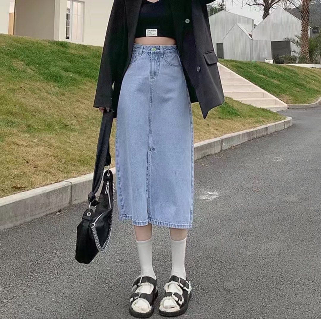 Long Denim Skirt (Category: Skirts) located in Quezon City. Submitted by jayrrrr4 (Listing ID 1347138244, Image 2). Description: RFS: Decluttering Size: XS (check last photo for measurements).
