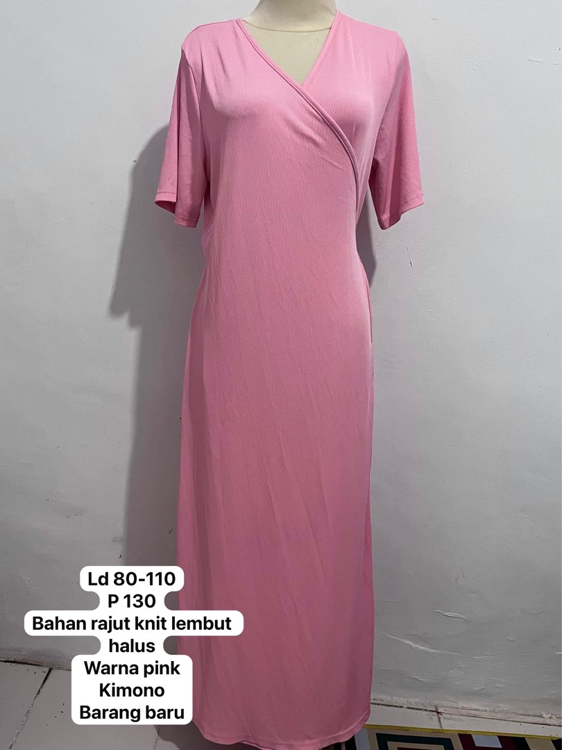 LONG DRESS KIMONO BAHAN RAJUT KNIT WARNA PINK BRAND MISS BARU KOREA ...