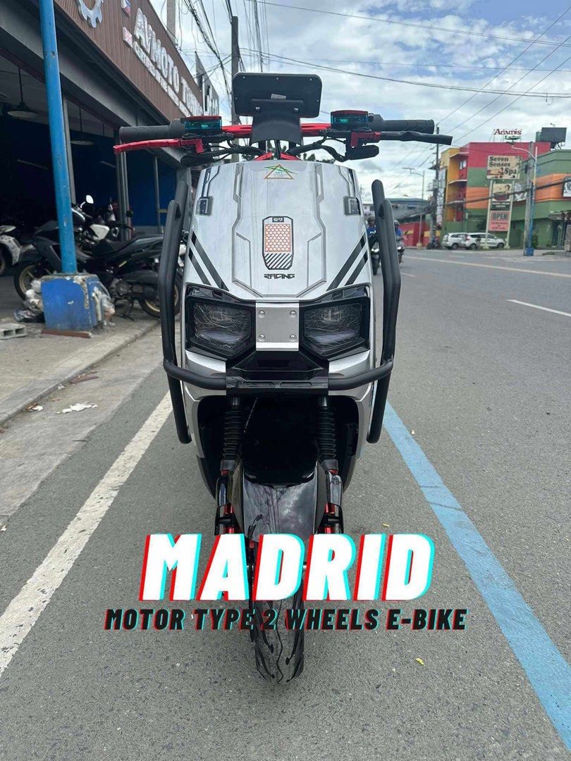 MADRID MOTOR TYPE E-SCOOTER 2000WATTS 😎 (Category: Bicycles) located in Marikina City. Submitted by keionlines85428 (Listing ID 1347236920, Image 3). Description: RESTOCKED, NEW COLORS 😎😎 ⭐️ MADRID MOTOR TYPE E-SCOOTER 2000WATTS 😎 ‼️₱ 32,000 🆓FREE NUTSHELL TYPE HELMET🆓 Specifications: •Front and Rear: Hydraulic Disc brakes •Distance Range: 20-40km •Tire: 3.0 X 10.0 Tubeless •Capacity: 200kg load weight •Battery: 60v/20ah •Charging Time: 8-1