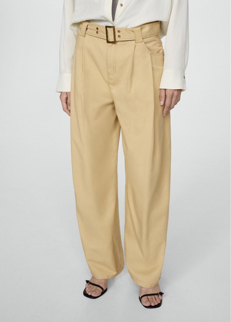 Mango Wide Leg Trousers with Belt (Category: Other Bottoms) located in Makati City. Submitted by andiquality (Listing ID 1347127728, Image 1). Description: - Very nice color and cut! Selling bec it’s a bit too wide for my petite frame. - Can fit 34-36 size..
