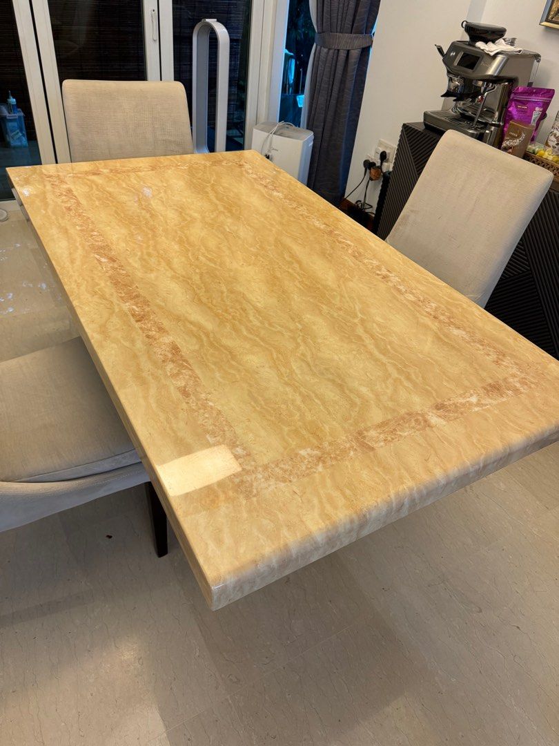 Marble table (Category: Tables & Sets) located in Singapore. Submitted by stonewolf (Listing ID 1347193992, Image 2). Description: Marble table Well maintained 6 sitters dining table /without chairs / Dimension: 1.6m X 90cm RFS: Changing to a bigger size table Buyer arrange for transportation.