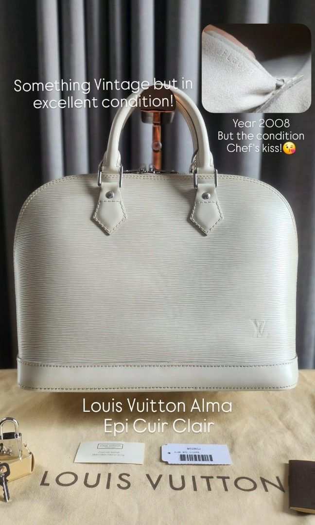 PL Louis Vuitton Alma Epi cuir (Category: Luxury Bags & Wallets) located in Quezon City. Submitted by shop.mar.go (Listing ID 1347127600, Image 1). Description: preloved but in excellent condition comes with box, dust bag, lock, keys, care booklet and paper card very minor dirt marks, unnoticeable when carried. no major flaws to mention hardwares still shiny shipping c/o buyer grab/lalamove within manila or JRS or LBC.