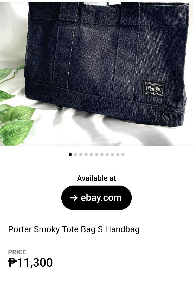 Porter Yoshida Made in Japan (Category: Luxury Bags & Wallets) located in Davao. Submitted by wonderwallnnipz_91 (Listing ID 1347241099, Image 2). Description: PORTER YOSHIDA Made in Japan "Tote bag/Hand Bag" Smoky (As pack) size Large with zipper and pocket inside size small w/out zipper Good condition , ok parin ang logo ng brand but some faded parts of bag like top and bottom corner and handle P5000 plus SF (As pack) Location: Davao City Conta