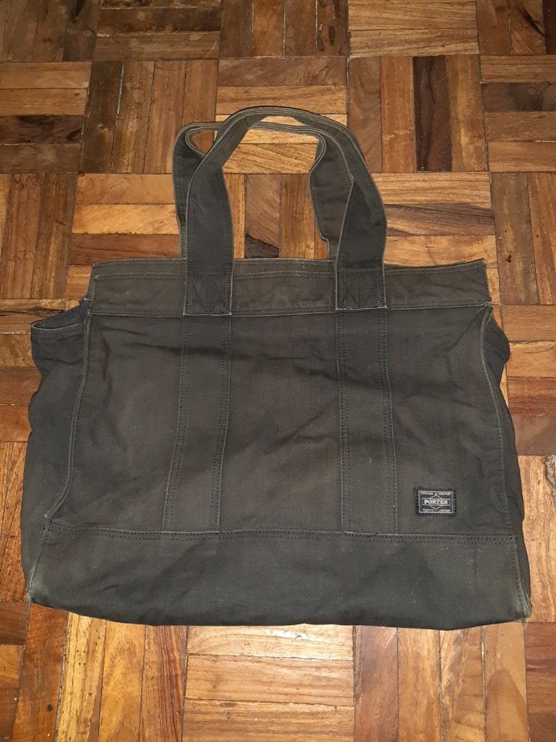 Porter Yoshida Made in Japan (Category: Luxury Bags & Wallets) located in Davao. Submitted by wonderwallnnipz_91 (Listing ID 1347241099, Image 3). Description: PORTER YOSHIDA Made in Japan "Tote bag/Hand Bag" Smoky (As pack) size Large with zipper and pocket inside size small w/out zipper Good condition , ok parin ang logo ng brand but some faded parts of bag like top and bottom corner and handle P5000 plus SF (As pack) Location: Davao City Conta