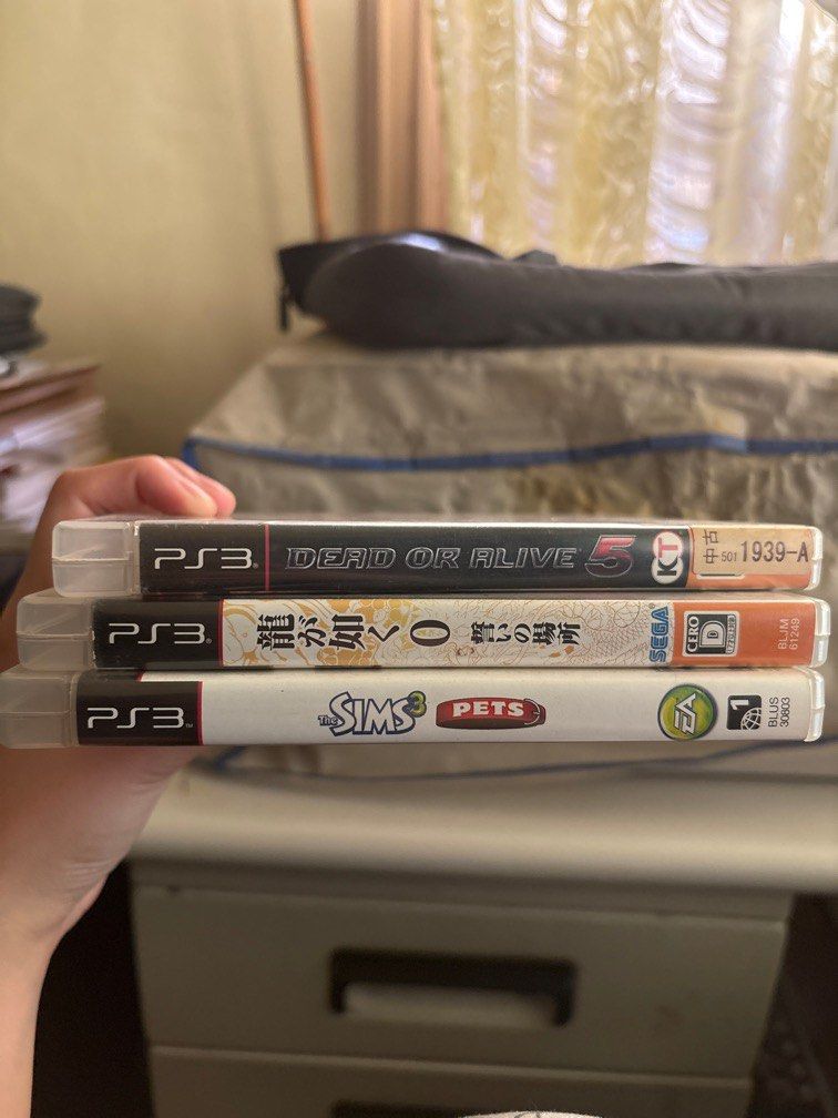 PS3 games 300 each (Category: PlayStation) located in Manila. Submitted by krshcrn (Listing ID 1347151390, Image 1). Description: PS3 games 300 each SIMS 3 PETS - Sold YAKUZA 0 - Sold DEAD OR ALIVE 5.