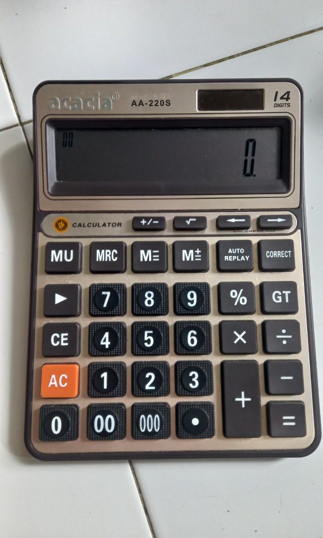 Solar Electronic Calculator Acacia AA-220S (Category: Office & Business Technology) located in Iligan City. Submitted by mars.stufff (Listing ID 1347147413, Image 1). Description: my sister got this for me for ₱300, but it's too big for my use at school. Price is NEGOTIABLE this calculator is perfect for like a sari-sari store or some other purpose. pm me for details and more pics if you're interested.