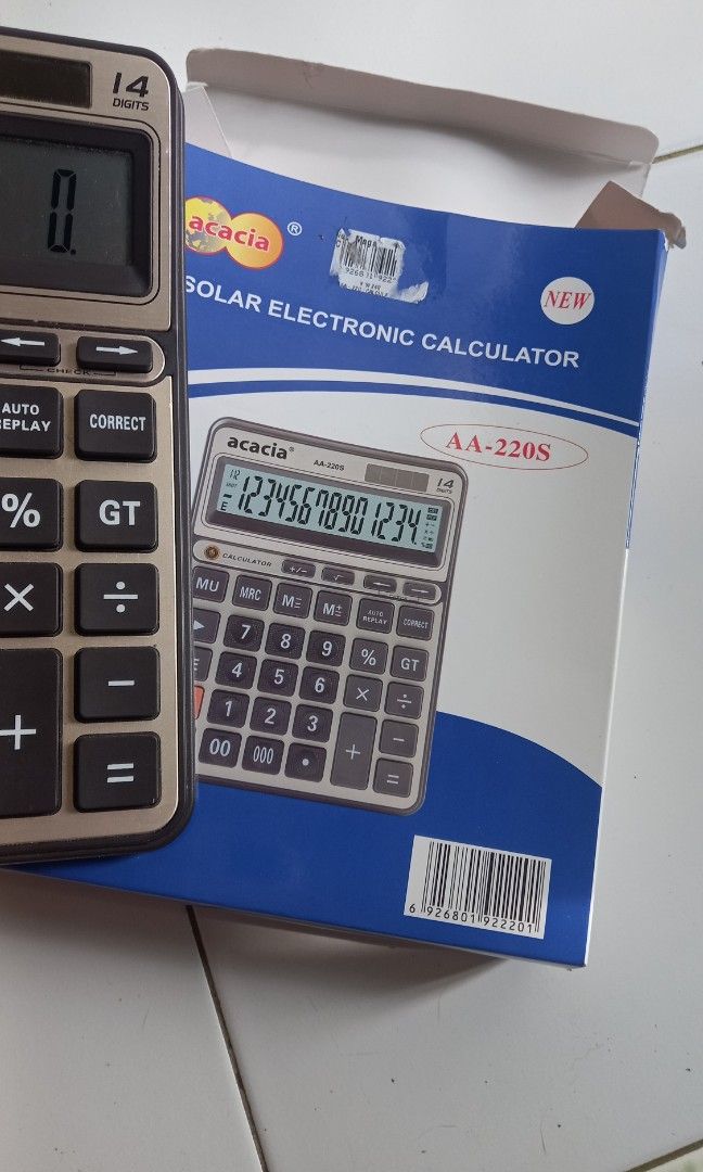 Solar Electronic Calculator Acacia AA-220S (Category: Office & Business Technology) located in Iligan City. Submitted by mars.stufff (Listing ID 1347147413, Image 3). Description: my sister got this for me for ₱300, but it's too big for my use at school. Price is NEGOTIABLE this calculator is perfect for like a sari-sari store or some other purpose. pm me for details and more pics if you're interested.
