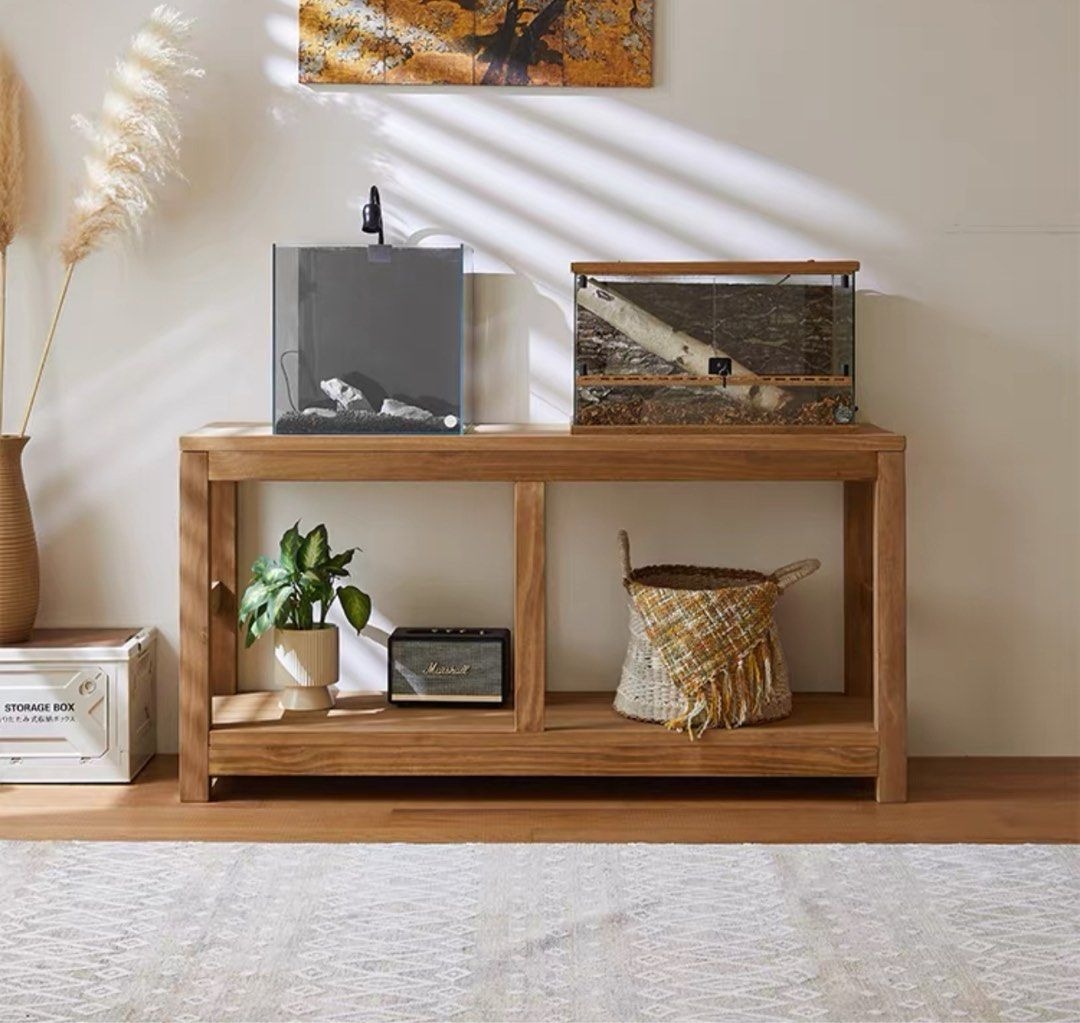 VEDEN Rustic Solid Wood Display Shelf, Furniture & Home Living ...