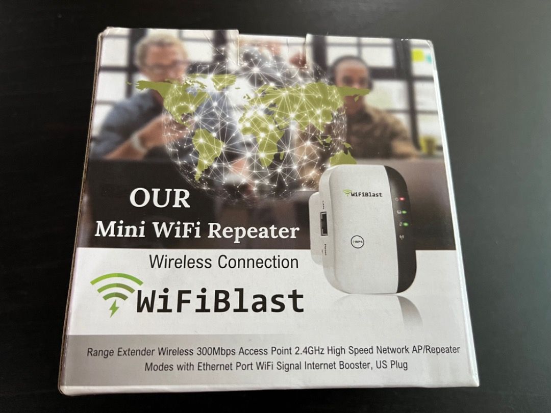 WiFiBlast 300Mbps Range WiFi Extender (Category: Networking) located in Makati City. Submitted by joe.kool1 (Listing ID 1347243274, Image 1). Description: WiFiBlast 300Mbps Range WiFi Repeater Imported from US. Extend Wi-Fi Coverage at 2.4GHz - Boost Internet Wi-Fi coverage up to 2,640 square feet and connects up to 20 devices - Compatible with Wi-Fi Router, Gateway, Access Point Easy Set Up Eliminate dead spots in rooms with weak Wi-Fi coverage 