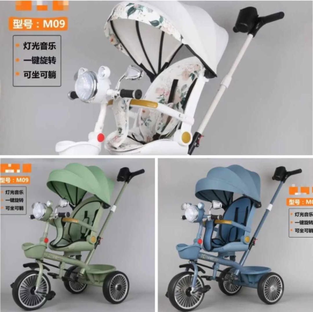 3-in-1 Reclining/Reversible Stroller Bike (Category: Strollers) located in Taguig. Submitted by digitalknowledgehubfornurses (Listing ID 1347395421, Image 1). Description: ✅ Rubber Wheels ✅ Basket at the back ✅ Removable Handle & Harness ✅ Seatbelt for safety ✅ 45kg capacity ✅ Suitable for newborn to 5 years old ✅ With cup holder & lights 📍 Taguig City / Metro Manila 💳 COD via cash, GCash, or bank transfer. 📦 Bulk orders available!.
