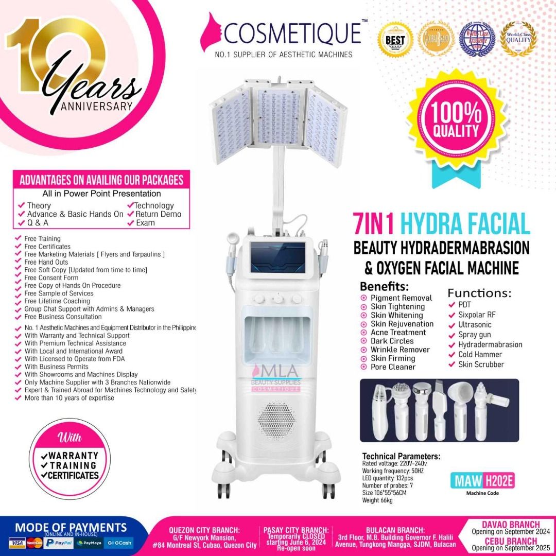 7 IN 1 NEW HYDRA FACIAL MACHINE (Category: Face Care) located in Quezon City. Submitted by mlacosmetiquenoime (Listing ID 1347374456, Image 1). Description: .