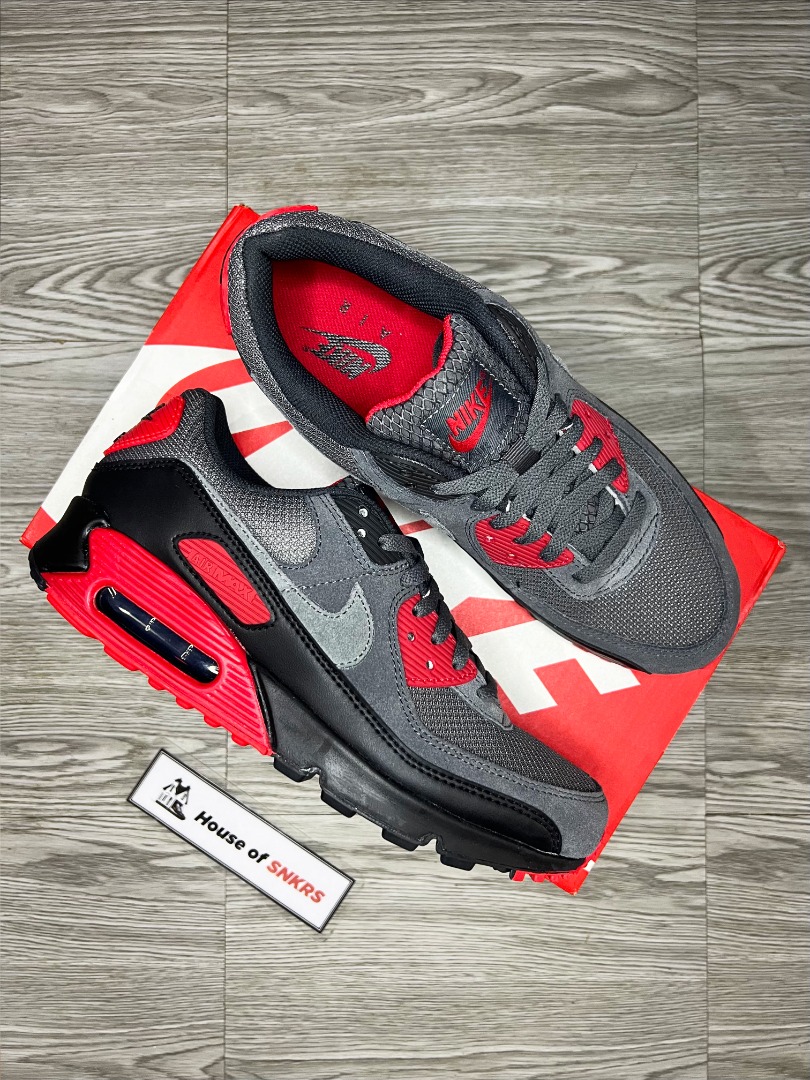 Air Max 90 'Fire Red', Men's Fashion, Footwear, Sneakers on Carousell