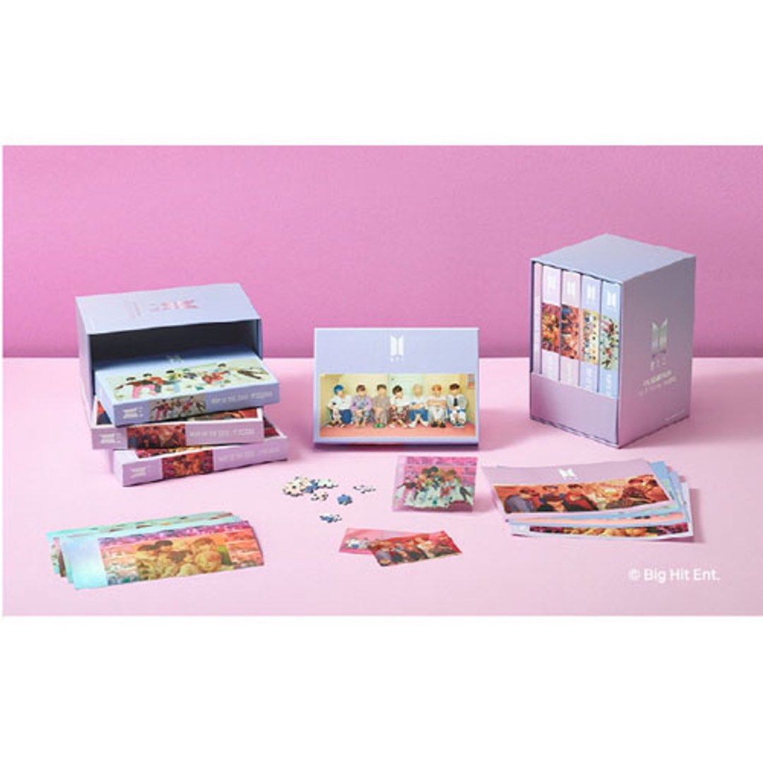 BTS 4 Set JIGSAW PUZZLE: Persona (Category: Board Games & Puzzles) located in Manila. Submitted by rishaelysse (Listing ID 1347344199, Image 2). Description: BTS 4 Set JIGSAW PUZZLE: Persona - Unsealed (puzzle pieces are sealed and untouched) - With FREE additional photocards RFS: Decluttering MOP: Gcash or Bank Transfer Loc: Taft Manila .