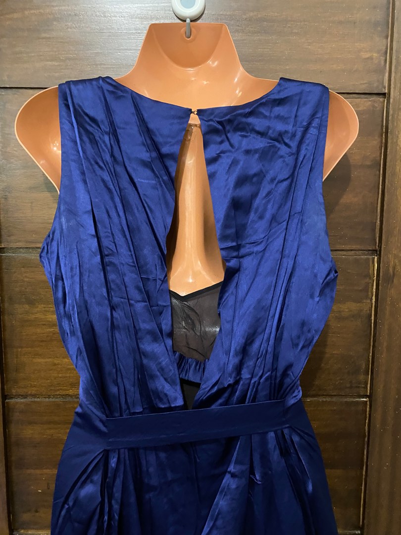 ruffled tulle dress Blue Strapless Ruffle Tiered Tulle Long Prom Dresses main image 1