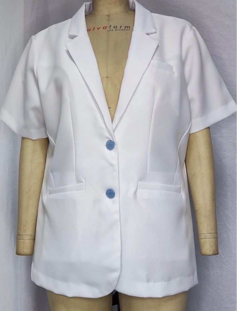 Doctor’s White Coat (Short Sleeves) (Category: Coats, Jackets and Outerwear) located in Manila. Submitted by beeeee. (Listing ID 1347332376, Image 1). Description: Doctor’s White Coat for sale SHORT SLEEVES No embroidery Never used Reason for selling: I bought it because it as an extra, but never used it DIMENSIONS (INCHES) Chest 34 in Waist 32 in length 24 in Sleeves 7 in Shoulder to shoulder 14.75 in Armhole 18.5 inches circumference Purchased 