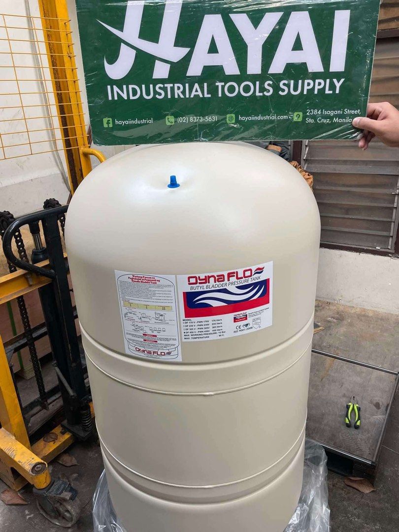 DYNAFLO BLADDER PRESSURE TANK (Category: Construction Tools & Equipment) located in Caloocan City. Submitted by joven_hayai (Listing ID 1347308481, Image 2). Description: DYNAFLO BLADDER PRESSURE TANK SPECS: 119GAL DF450V HAYAI INDUSTRIAL TOOLS SUPPLY 📍Pin loc: Hayai Industrial Tools Supply 2384 Isagani Street, Sta. Cruz, Manila At Hayai Industrial Tools Supply, we’re more than just fast. For assistance with your industrial, hardware, and constr